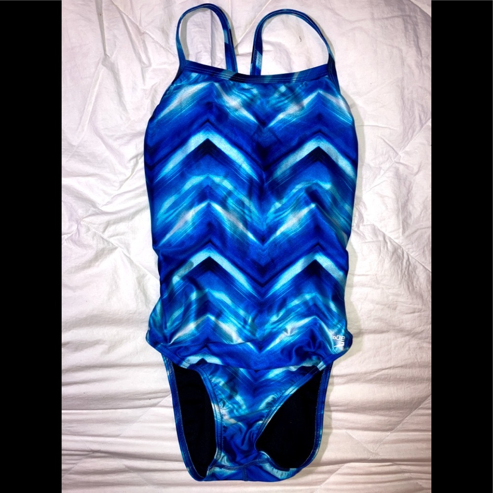 Open back one piece bathing suit